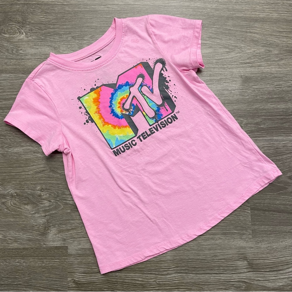 MTV Pink Graphic Tee-Shirt Top Girls Size XL(14/16)